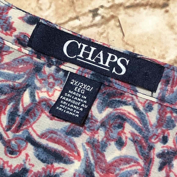 Chaps Printed Peasant Blouse - Picture 7 of 8